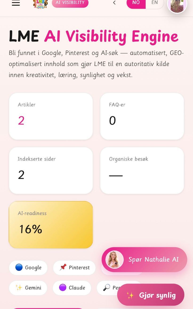 Skjermbilde av AI Visibility Engine