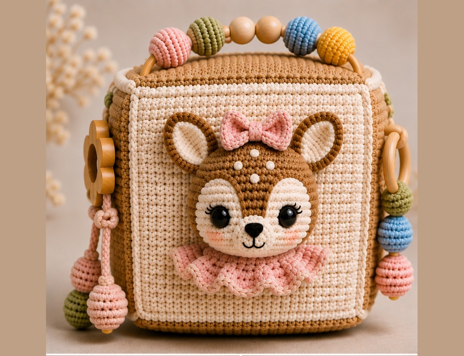 Ellies aktivitetsleke, heklet amigurumi