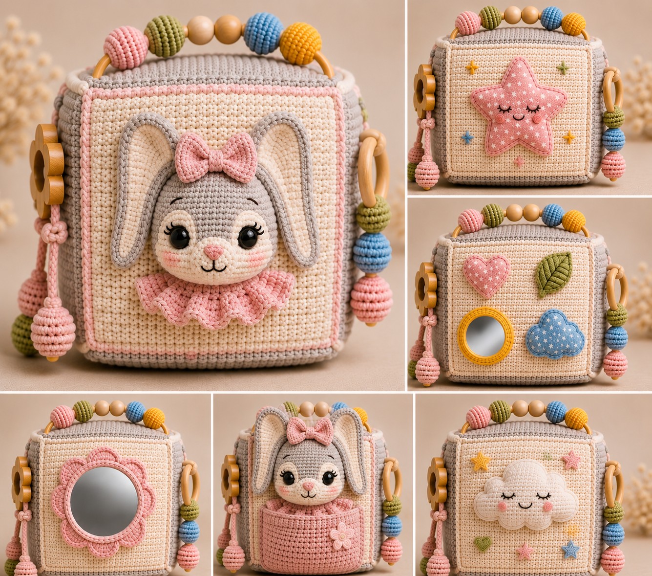 Lunas aktivitetsleke, heklet amigurumi
