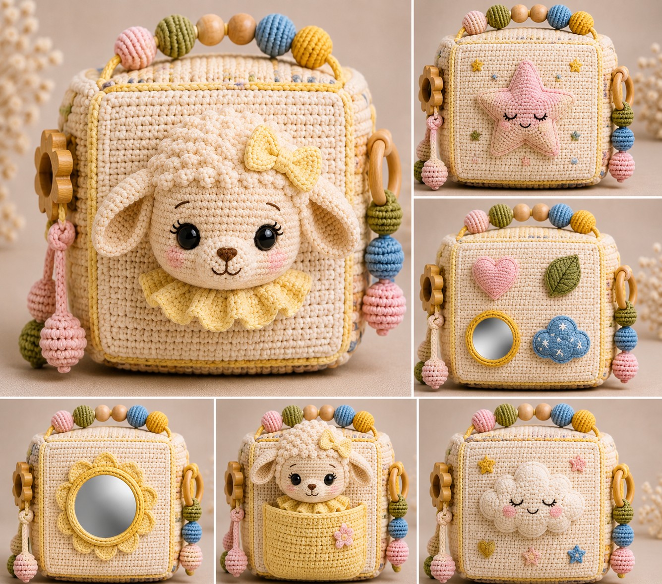Mollys aktivitetsleke, heklet amigurumi