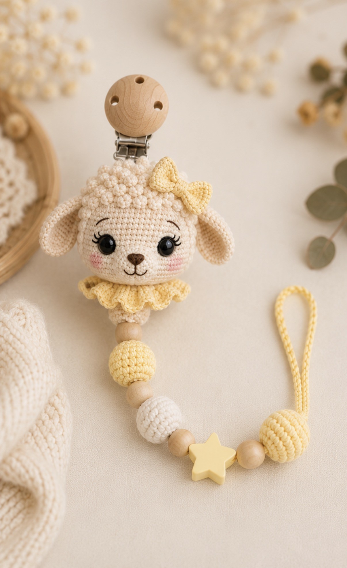 Mollys smokkelenke, heklet amigurumi