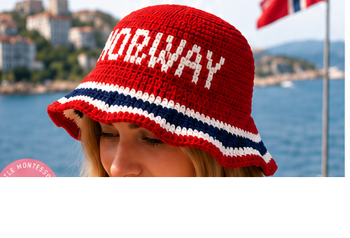 NORWAY-bøttehatt, heklet