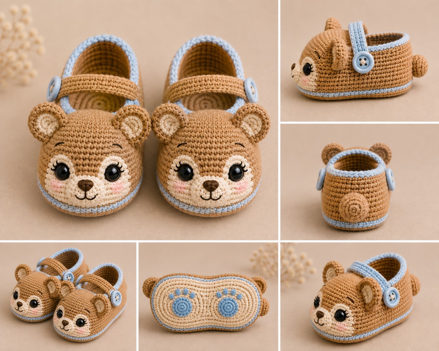 Olivers ballerinasko, heklet amigurumi