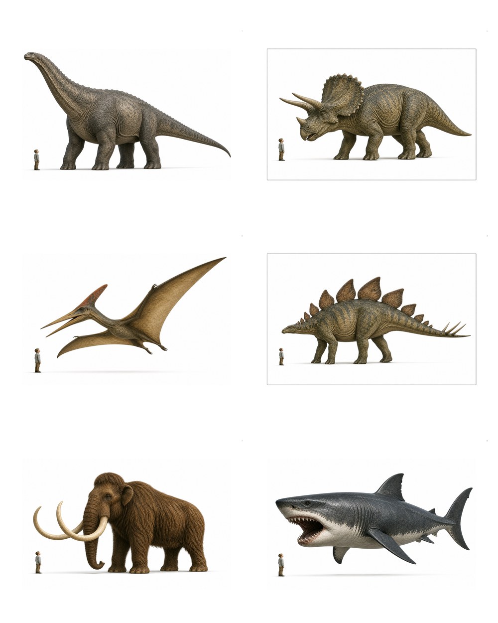 Posters and card sets, prehistoric animals