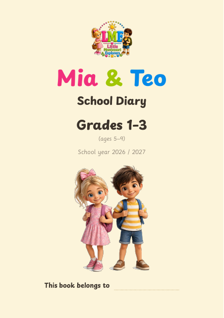 Mia & Teo school diary, cover