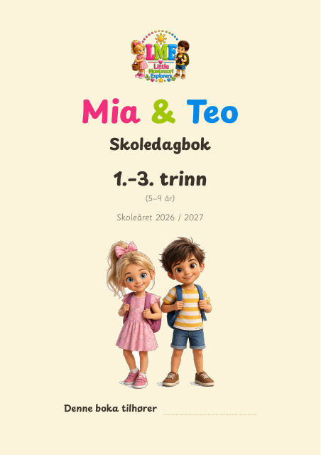 Mia & Teo skoledagbok 1.–3. trinn, forside