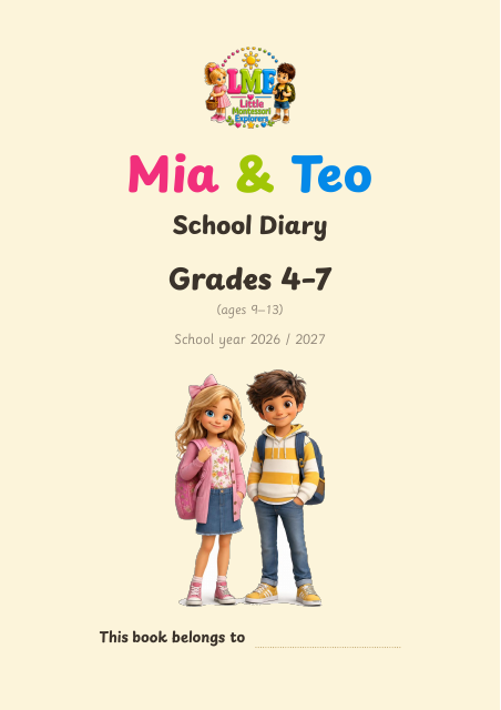 Mia & Teo school diary, grades 4 to 7